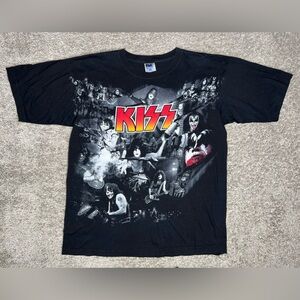 KISS Vintage Shirt 1990s Rare All Over Print